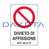 Cartello Divieto di Affissione