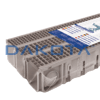 Set Abflussrinne Pegasus Plus 130 x 120 3 m in blister mit 3 Gittern mit Clip + 1 Verschlusskappen-Set