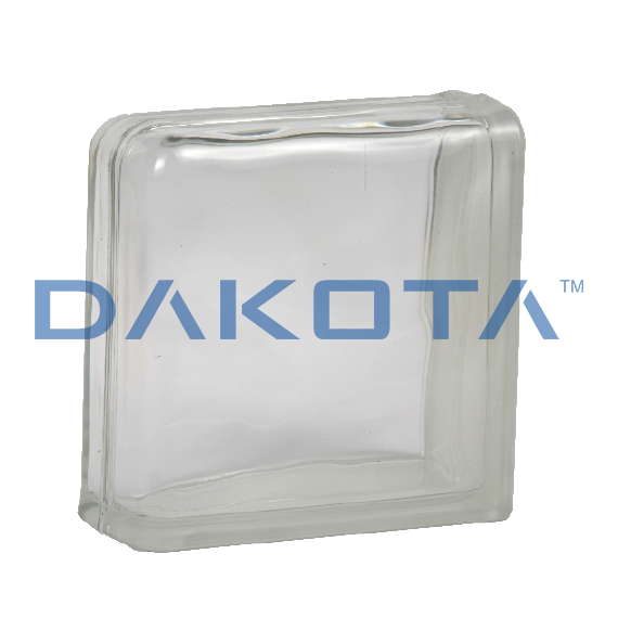 Glass Block End Block - Clear, Curved, Wavy?noresize