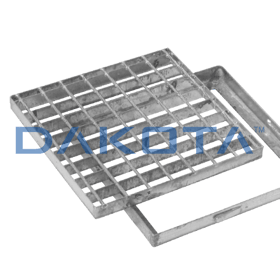 Gully - Square Grid and Frame in Galvanized Steel