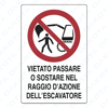 No Passing or Standing Within the Excavator Radius Sign