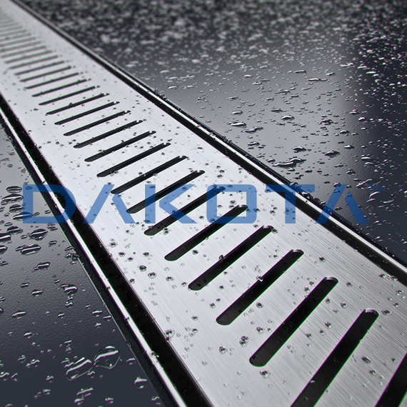 Linear Shower Drain with Stainless Steel Grate - Dakua+ Oblì?noresize