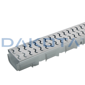 Channel Drain with Galvanized Steel Grate - Pegasus Plus One S 100x35