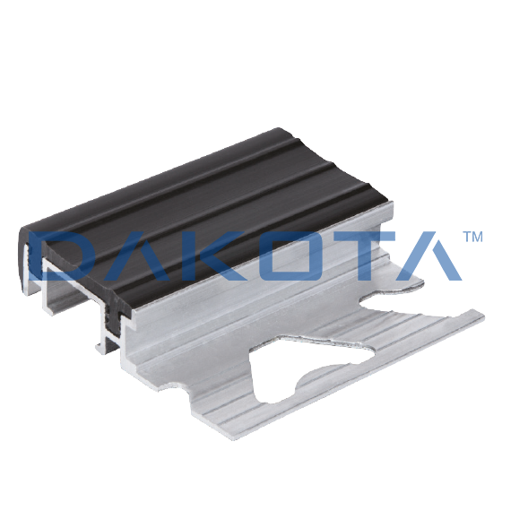 Polished Aluminum Stepsaver profile with PVC insert