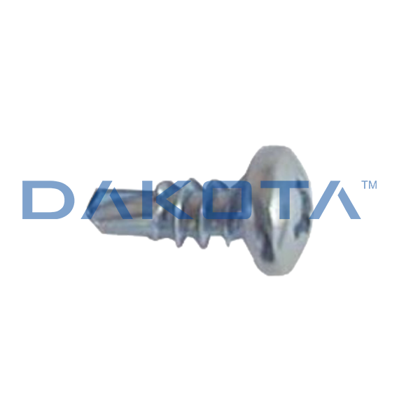 Self screwing galvanized round head screws - drill bit tip