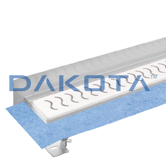 Channel Dakua+ with Stainless Steel Grating Oblì-Wall Kit - 600