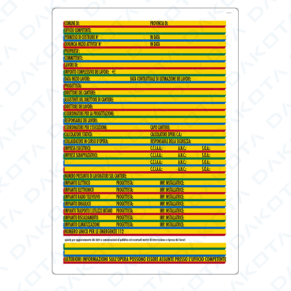 Sinal de Gestão de Construção a 5 cores