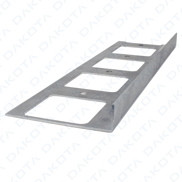 Base para suporte de acabamento lateral em alumínio natural