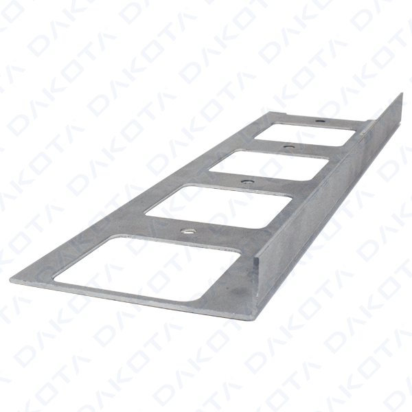 Base for side finishing support in natural aluminium