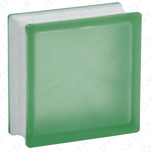 Green Satin undulating glass block