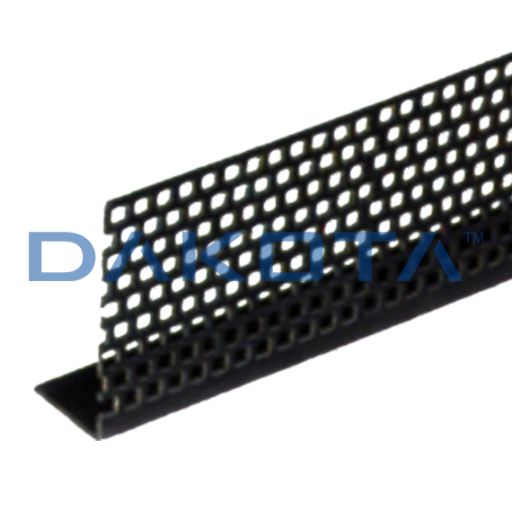 Perforated rigid PVC L-profile