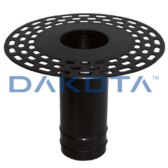 Draining water outlet with perforate flange
