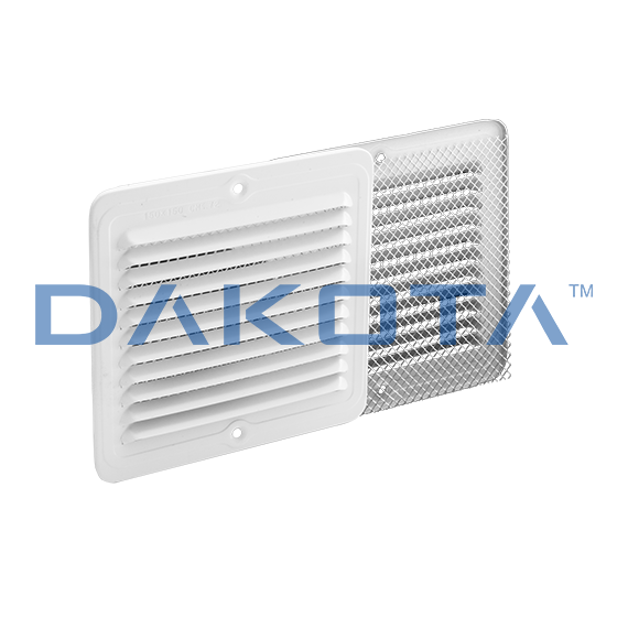 Grille fixe rectangulaire en aluminium prélaqué blanc